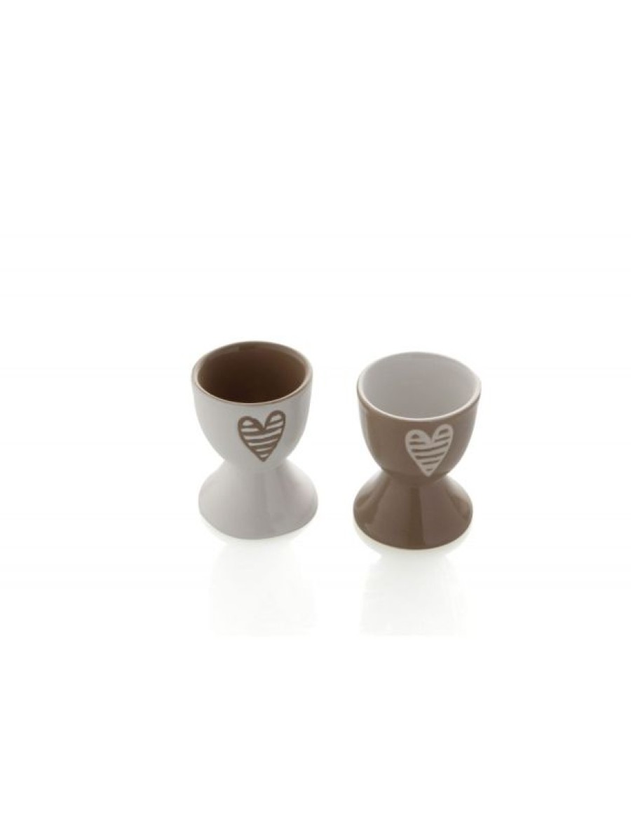 Teiera Con Tazza Batticuore Colore Tortora In Stoneware Brandani